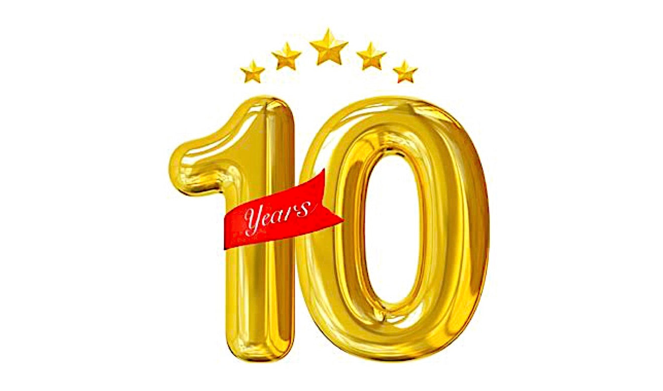 Ten Year Anniversary Sale Throughout June!