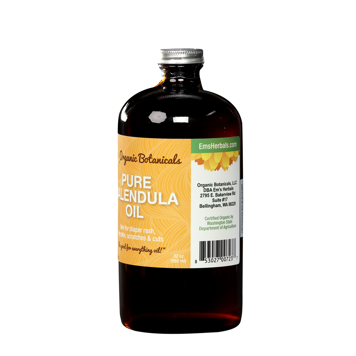 Pure Calendula Infused Oil, Certified Organic