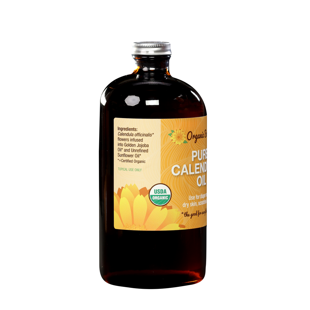 Pure Calendula Infused Oil, Certified Organic