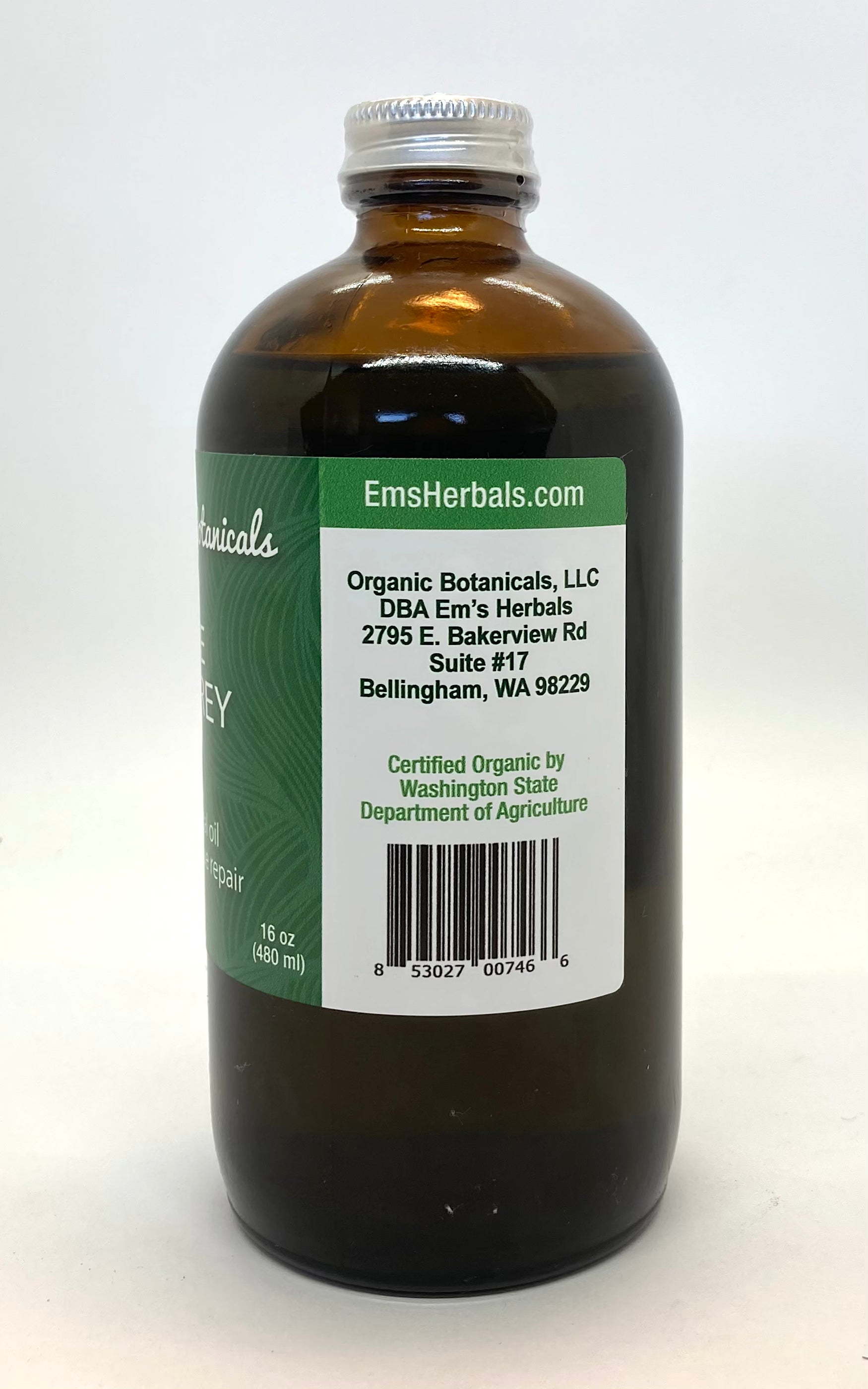 Pure Comfrey Leaf Infused Oil, Certified Organic